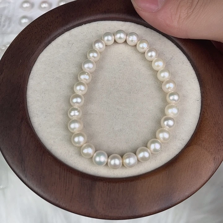 淡水珍珠银S925镶嵌天然珍珠