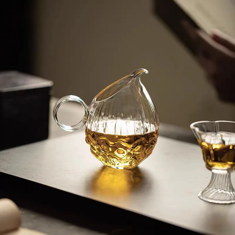 凝珠玻璃公道杯茶海茶具加厚气泡公杯分茶器日本茶道泡茶杯