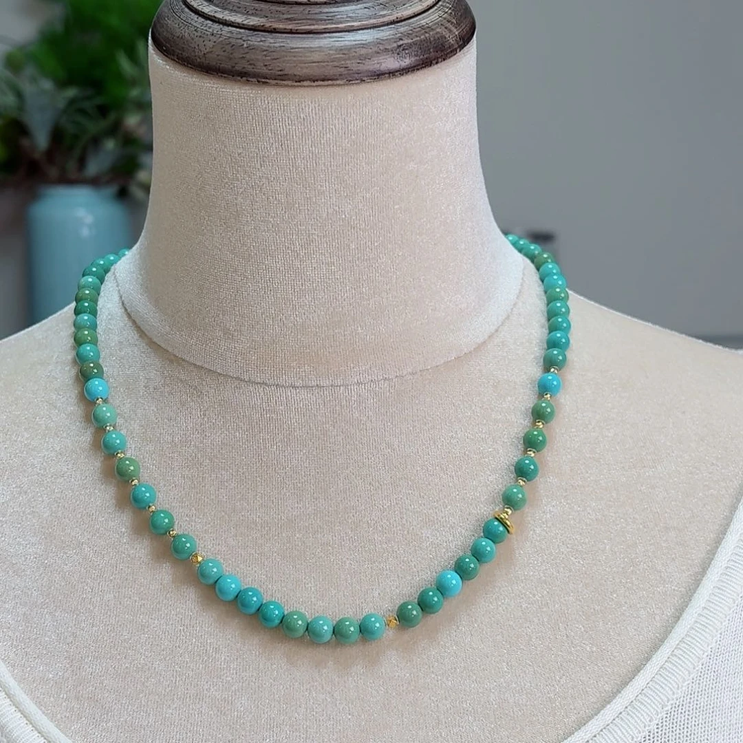 绿松石18K金镶嵌珠宝奇石7