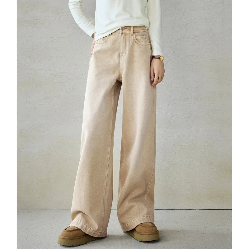 【锁温御寒裤】早春新款内里加厚绒 经典复古直筒牛仔裤FX3KZ1450-A