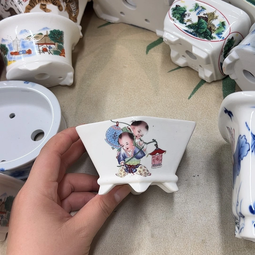 白泥花盆574号瑕疵11/5cn