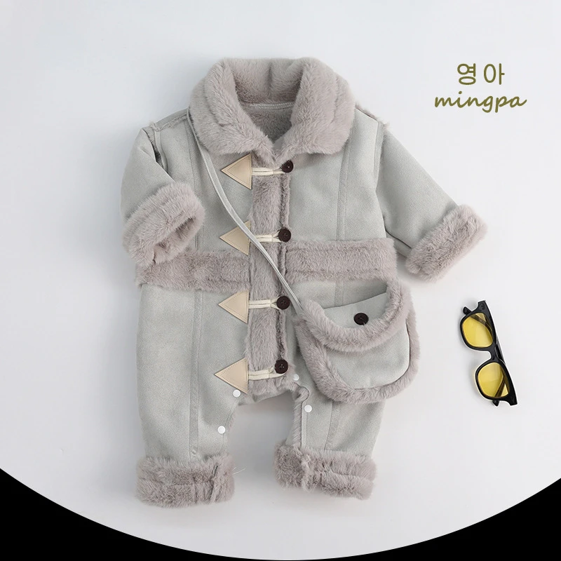 儿童童装宝宝秋冬冬季加厚保暖时尚洋气加绒新生婴儿秋冬装加厚A