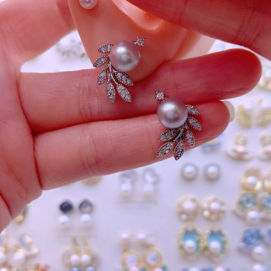 淡水珍珠合金耳饰