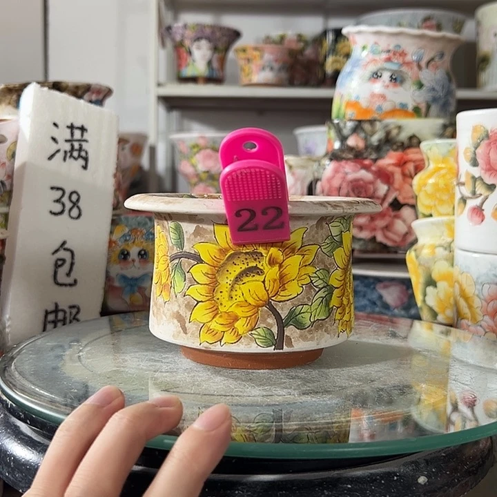 景德镇手绘花盆幸运花盆