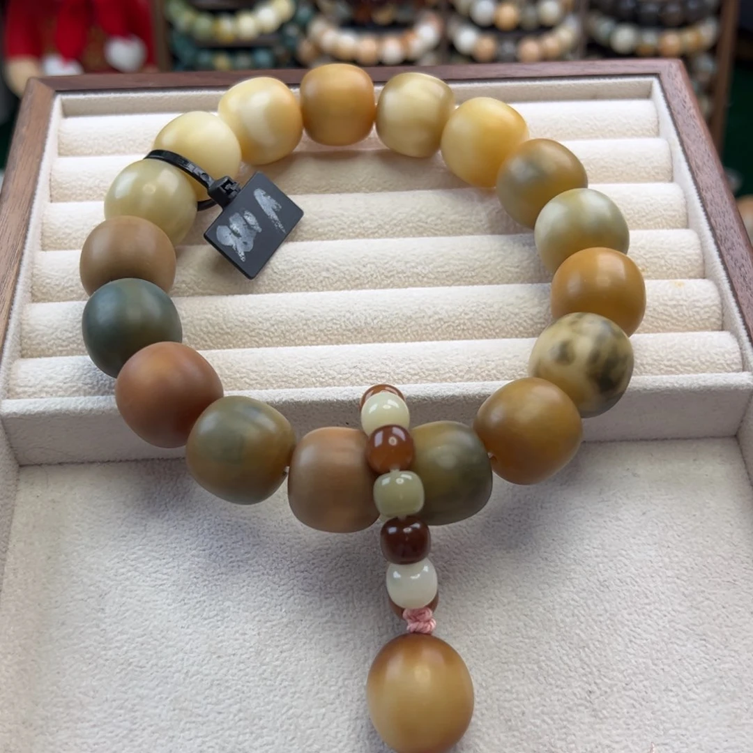 菩提根/象牙果手串大*子卡20桶珠干磨手持微瑕