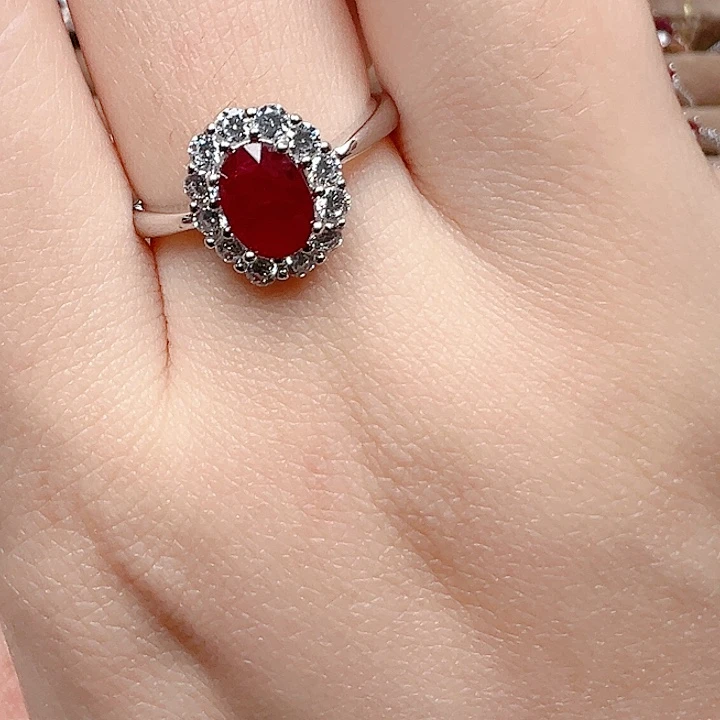 银S925镶嵌红宝石戒指