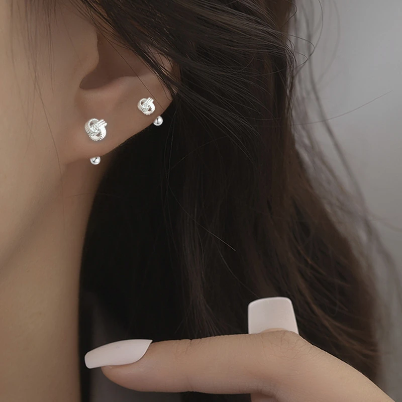 铜合金亚克力耳饰 中国风耳环耳钉耳骨钉螺丝如意结中国结简约素