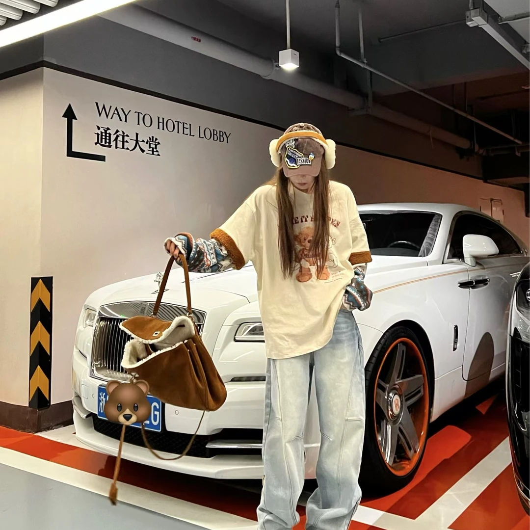 【北北推荐】秋季新款可爱假两件拼接打底T恤 S463