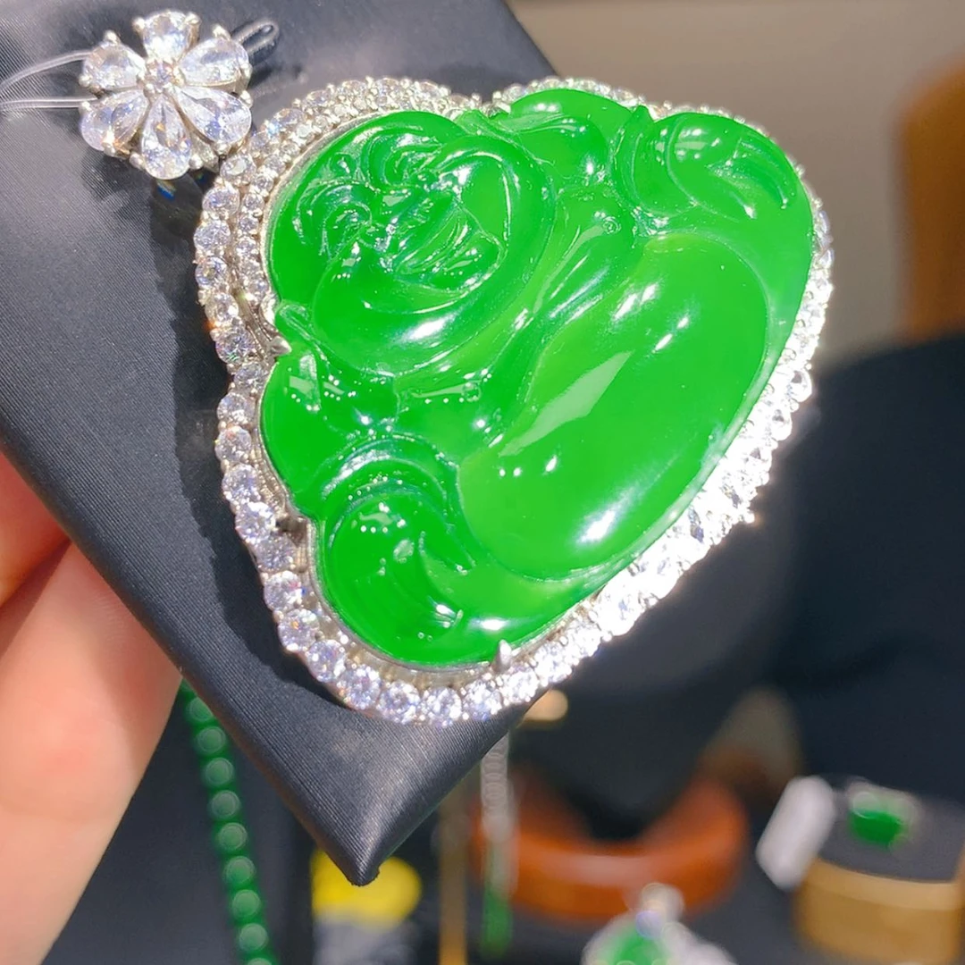 【闪购商品】翡翠颈饰银S925镶嵌6柒姐