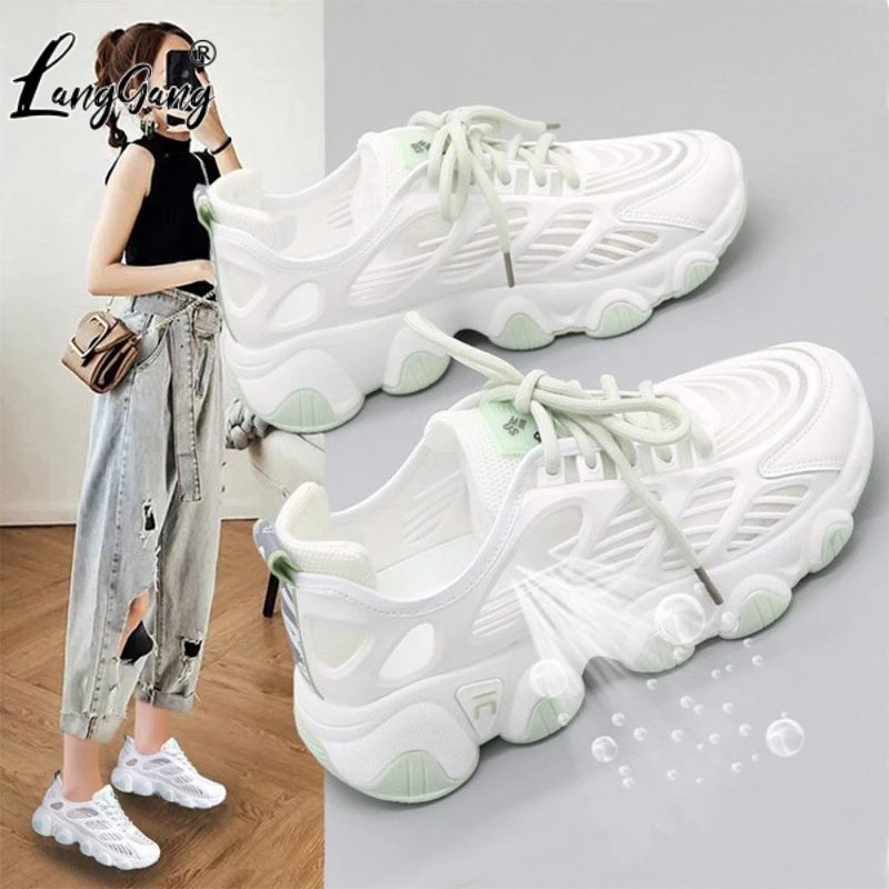 老爹鞋女2025新款夏季网鞋透气网面ins百潮韩版学生薄款运动鞋