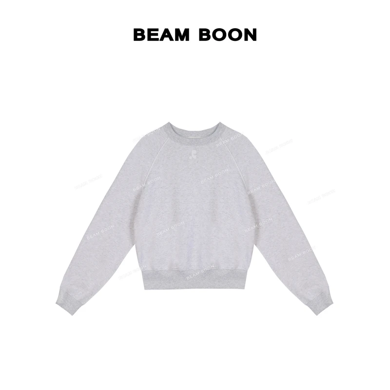 【RR卫衣】棉柔定纺撞色插肩袖印花抗皱微弹舒适圆领休闲卫衣