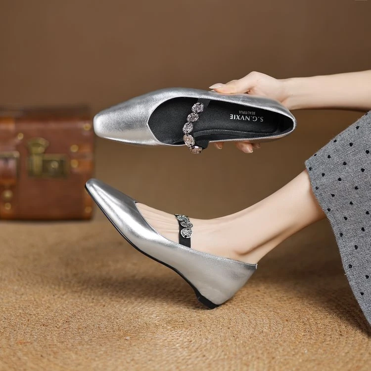 1cm 韩版简约舒适百搭软底玛丽珍鞋春季法式气质时尚方头浅口单鞋