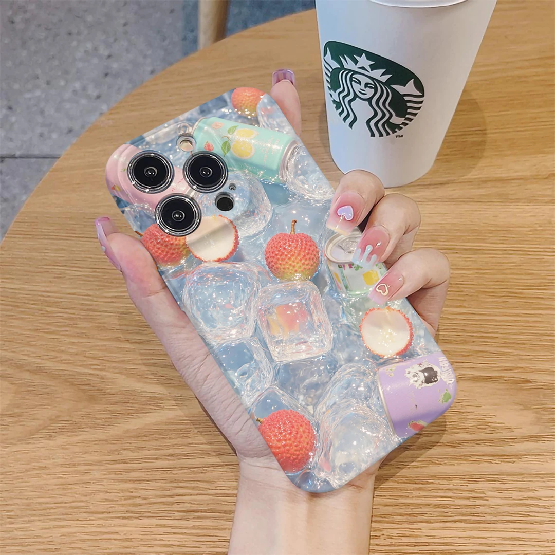 冰镇荔枝汽水适用苹果16promax华为小米vivo oppo荣耀手机壳菲林