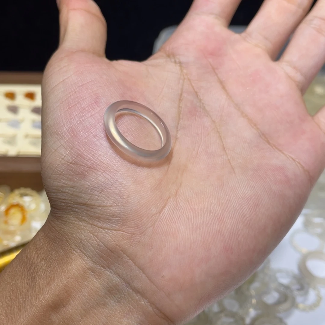 玛瑙/玉髓未镶嵌戒指13号港18