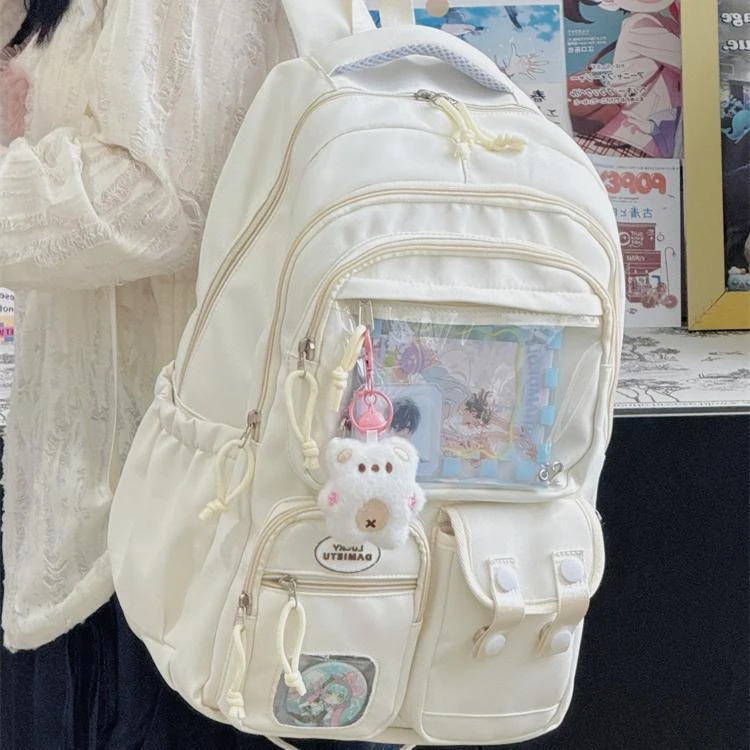 ZY新款日系漫展痛包书包初中生高中生大容量双肩包女轻便吧唧包包