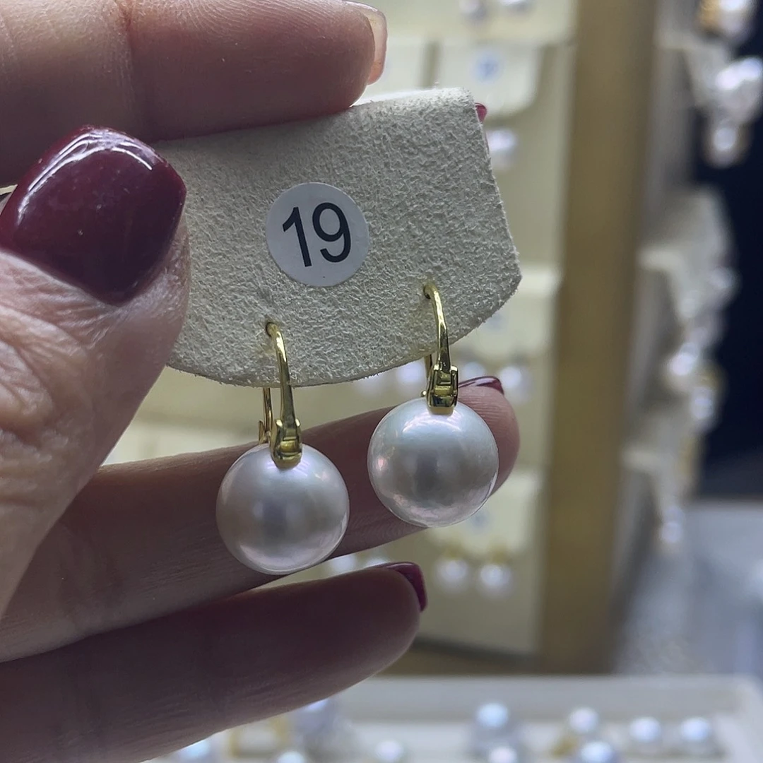 淡水珍珠耳饰银S925镶嵌