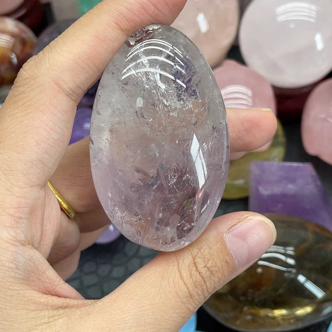 水晶珠宝半成品未镶嵌97紫水晶手握