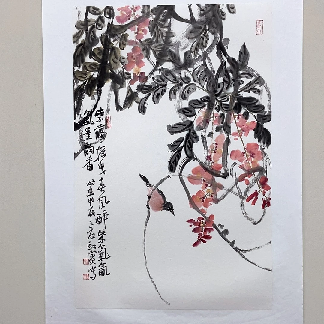 国画唐虹宾四尺三开精品佳作