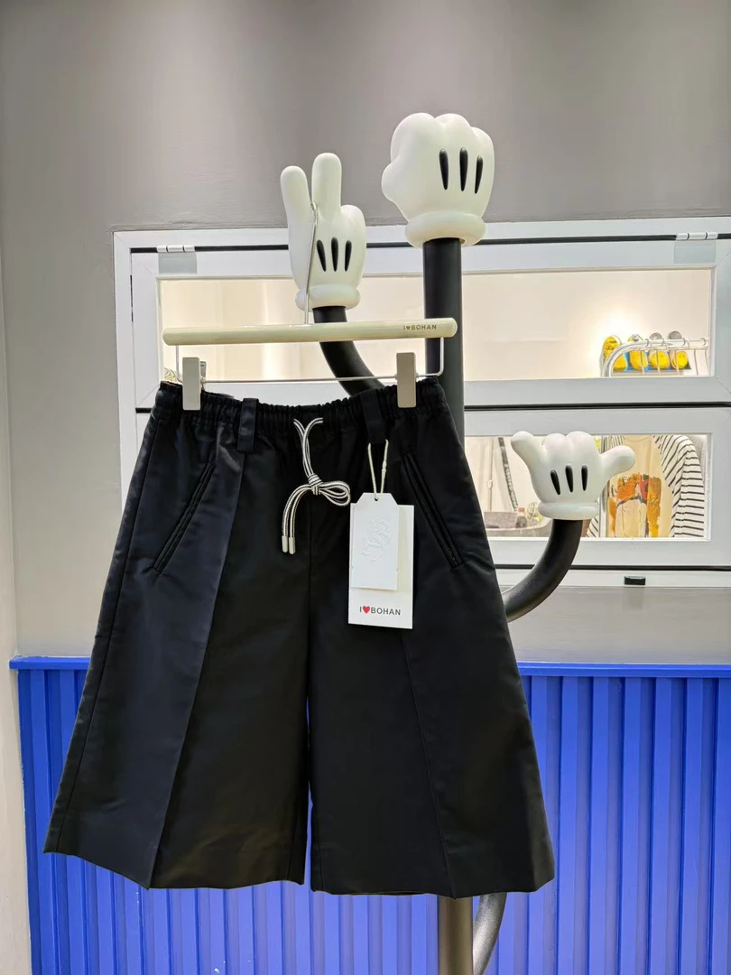 欧洲站BOHAN秀秀2025夏季新品小鸭子松紧腰阔腿休闲裤潮牌牛仔裤