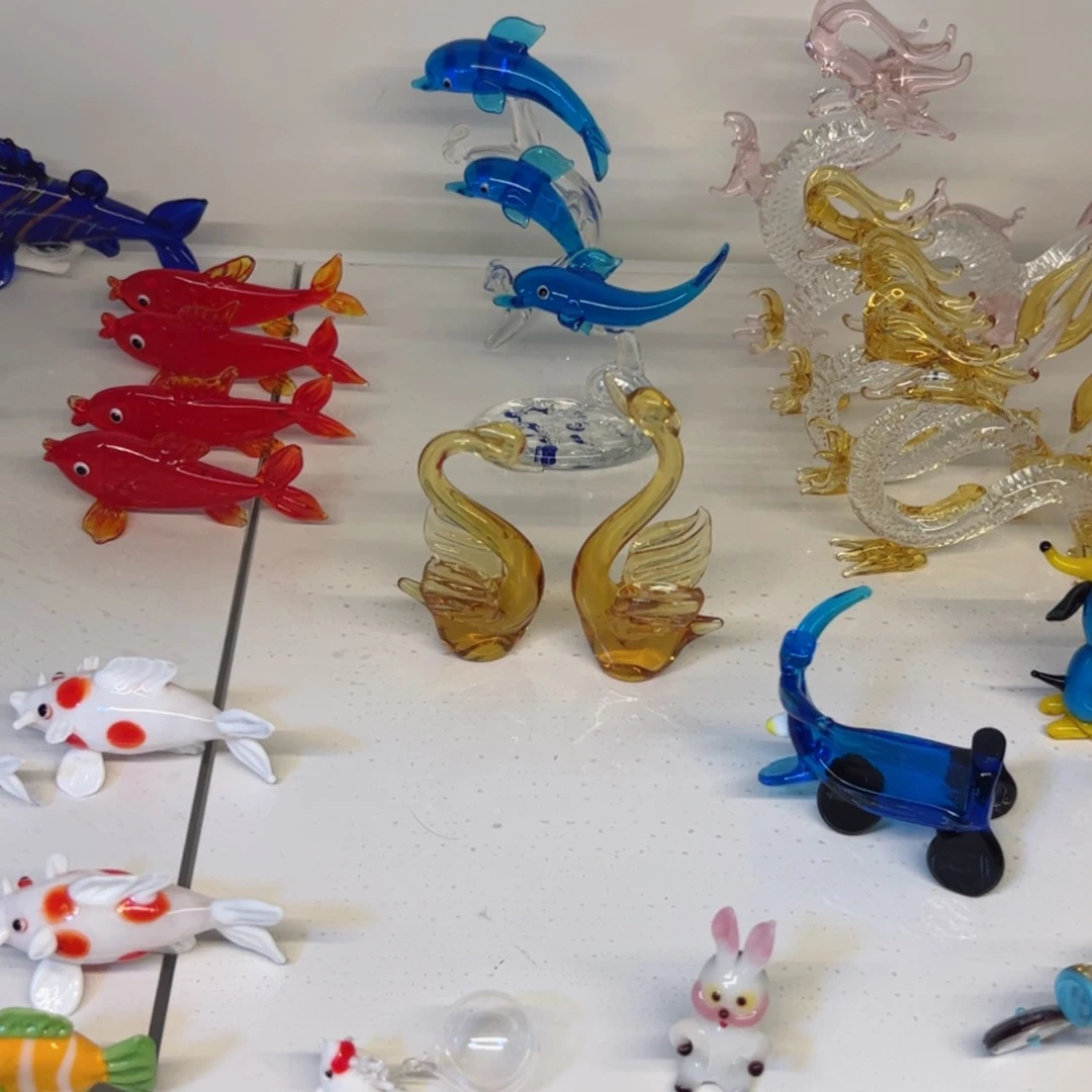 【闪购商品】琉璃手工艺品黄天鹅一对