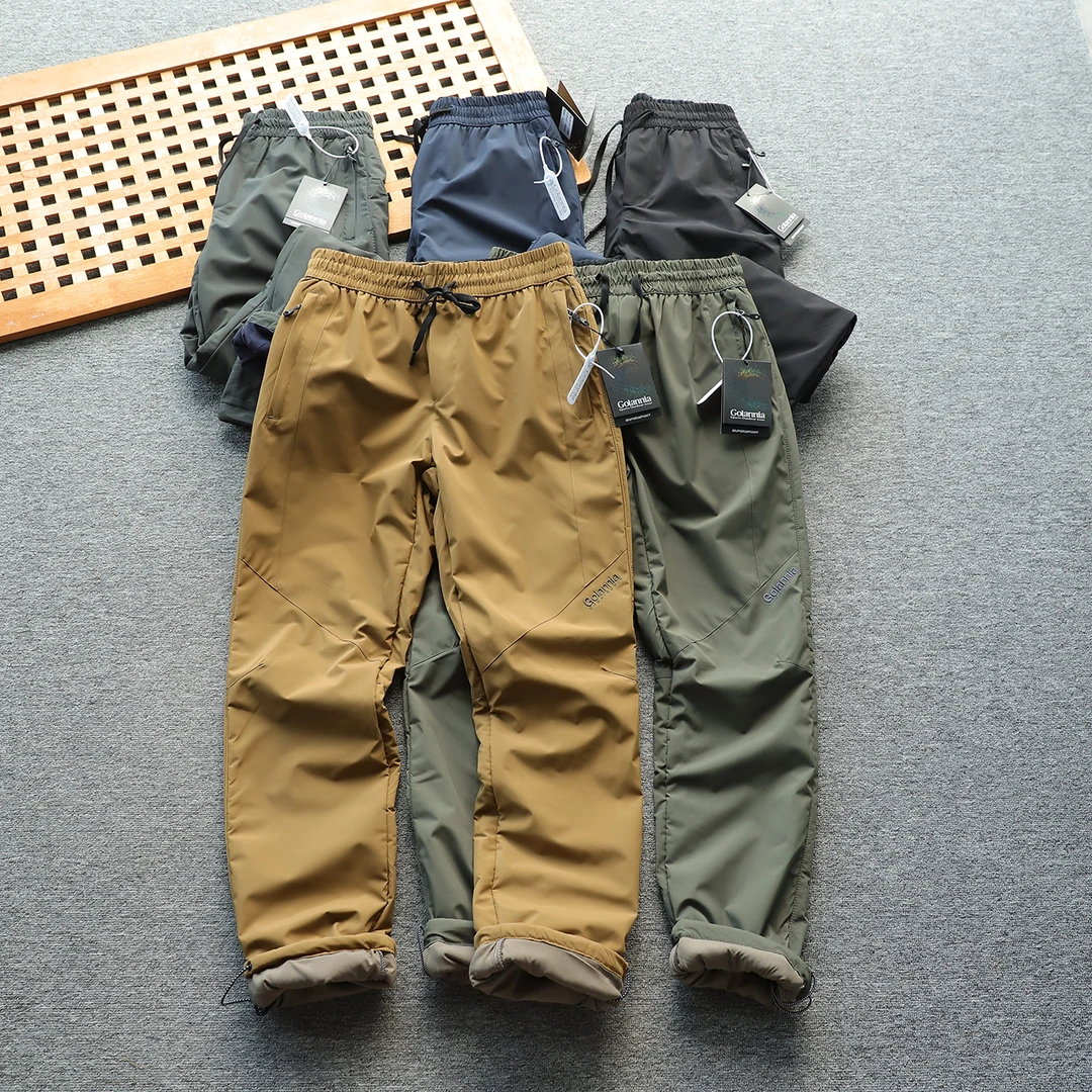 俄单 户外男士防风防泼水 双层加绒加厚防风机能裤休闲裤直筒裤