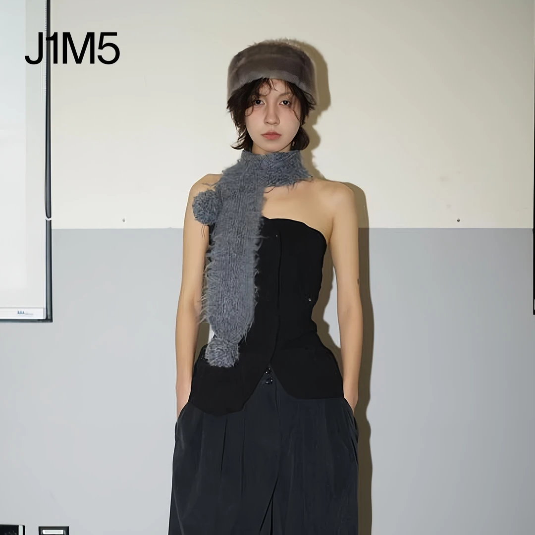 J1M5买手店 OPEN YY 25秋冬 不对称褶皱抹胸 设计师品牌