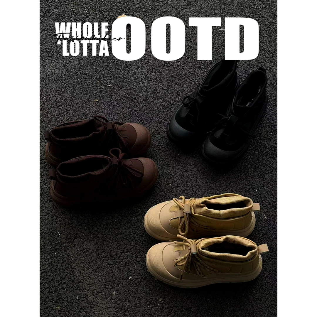 NewRockStarChoppa冬季加厚保暖舒适厚底增高小众雪地靴 百搭棉鞋