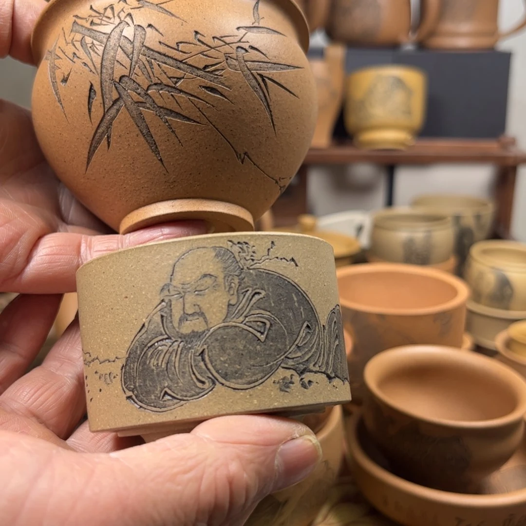 紫砂杯子求**生共二个杯子竹叶155浓睡235