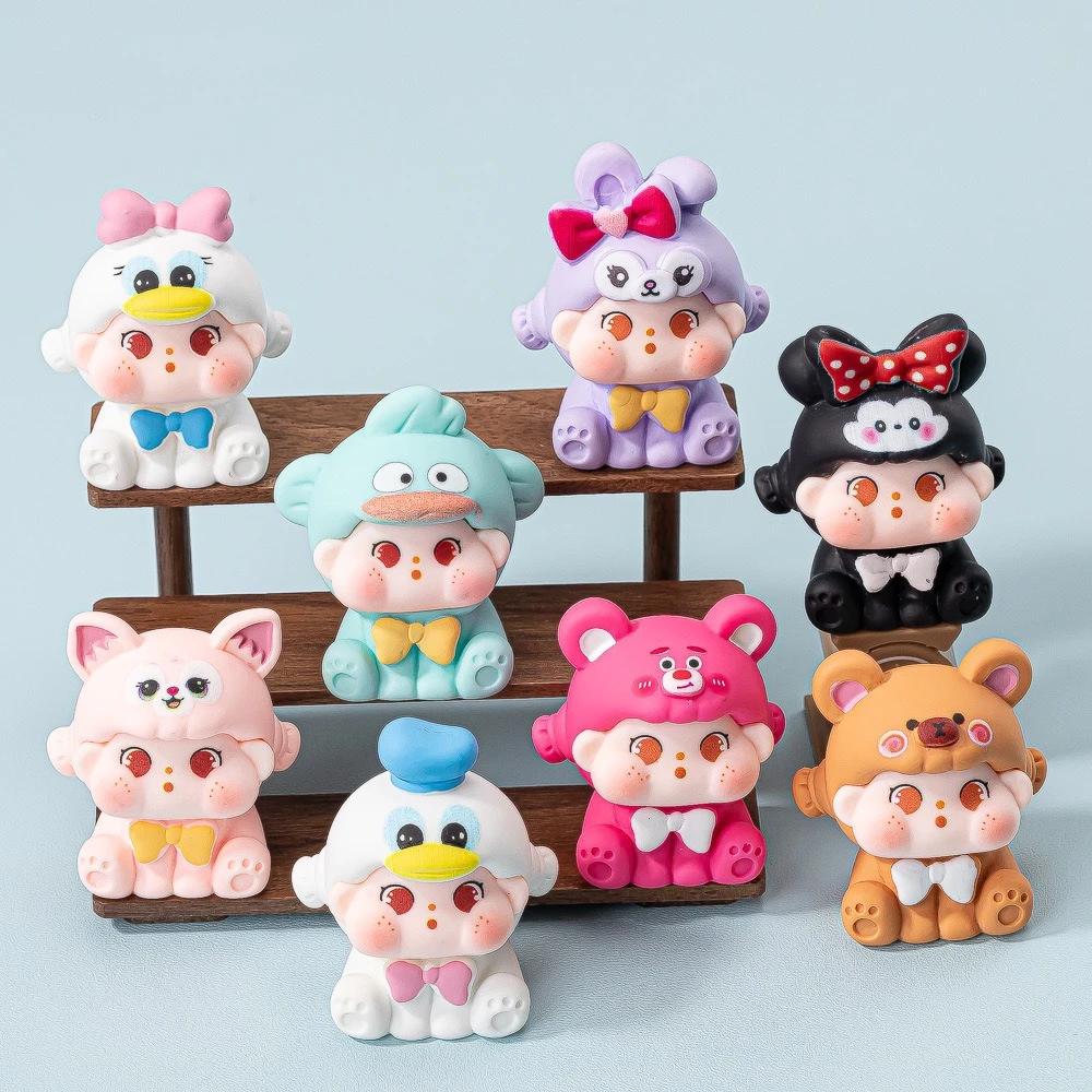 【双许愿+九宫格】手感漆迪迪QQ女孩萌粒公仔办公桌面摆件