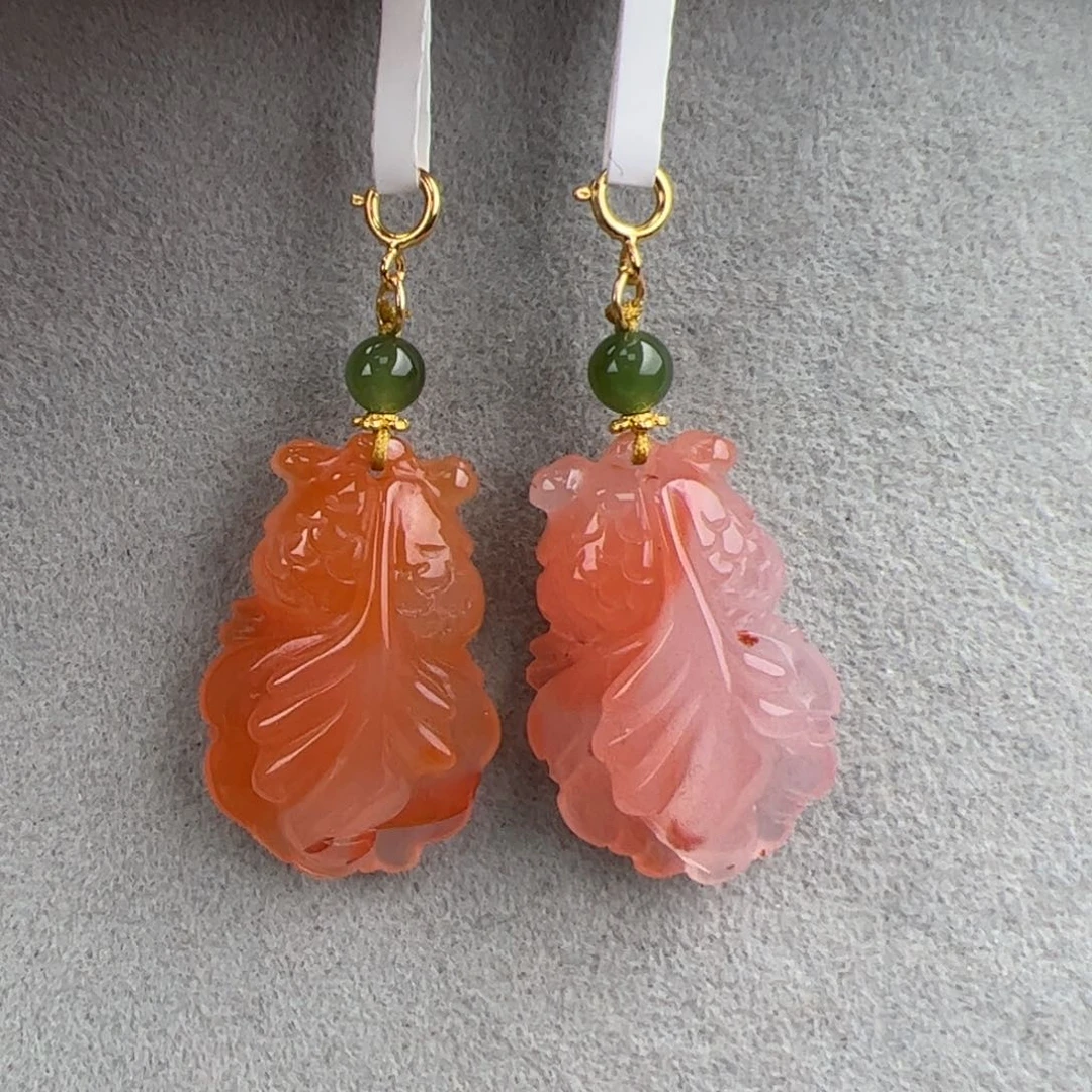 南红玛瑙（万能扣金鱼吊坠27*19发一个）银S925镶嵌