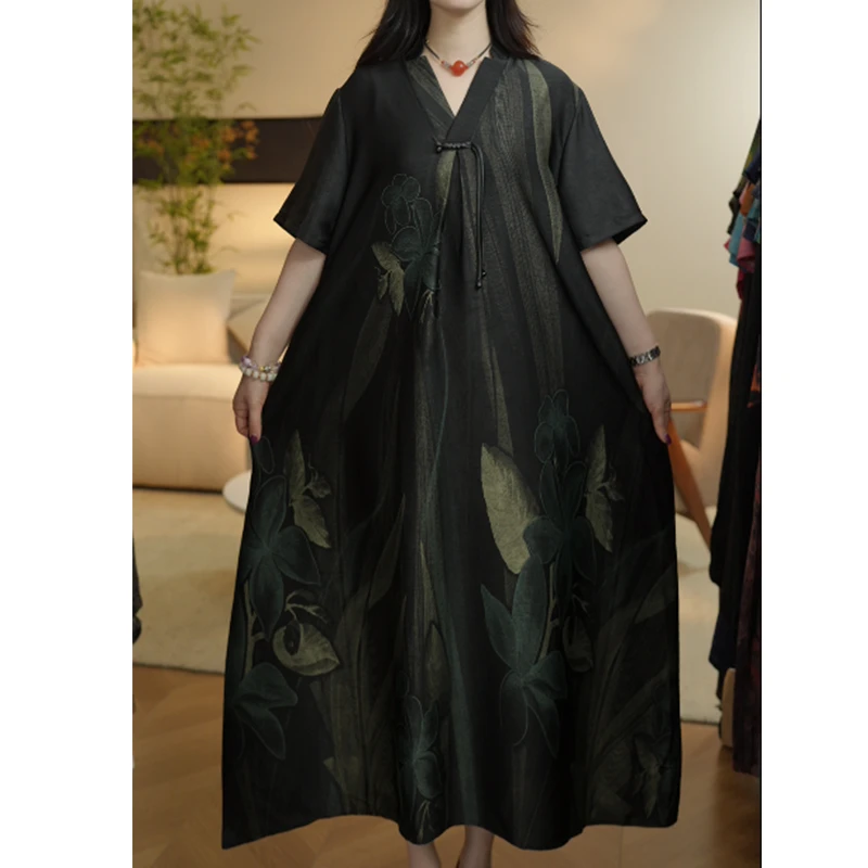 8418新款夏季气质高端国风时尚宽松连衣裙QZ