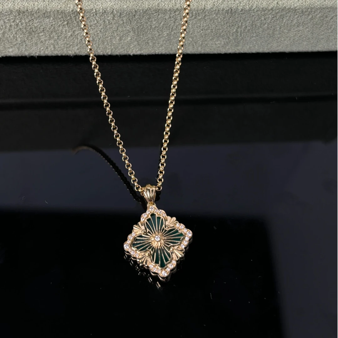 18k金钻石套链 百搭布家经典绿色小号气质时尚