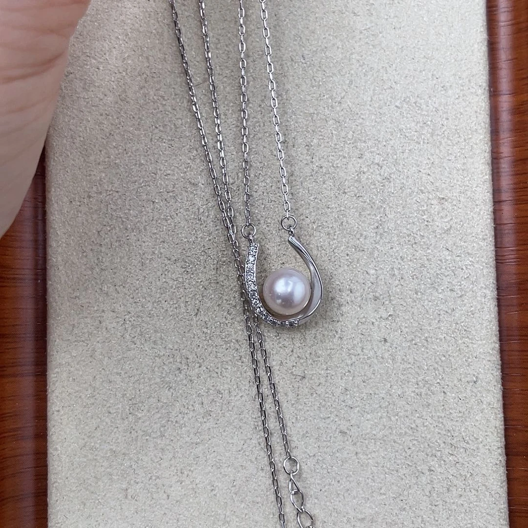 银S925镶嵌海水珍珠颈饰