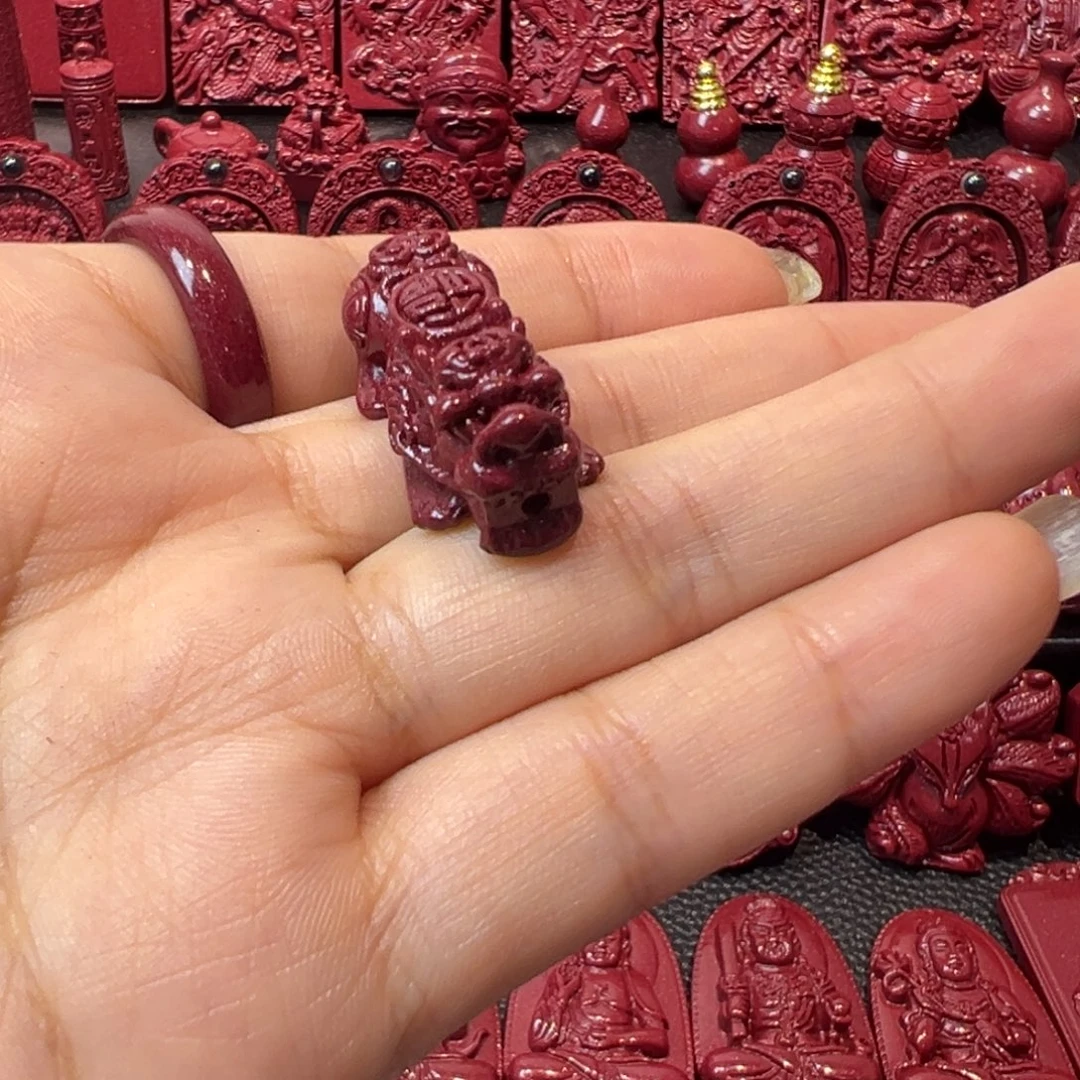 天然辰砂朱砂紫金砂卡1.4单个貔貅一个