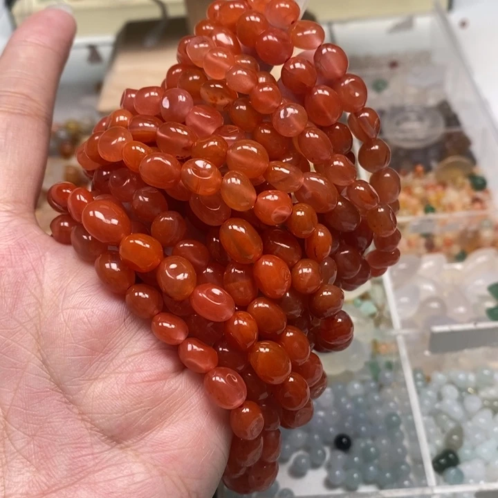 玛瑙/玉髓未镶嵌珠宝半成品南红手串1条