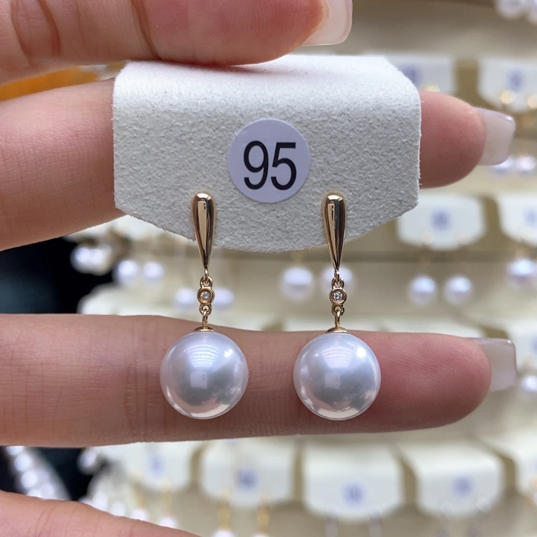 淡水珍珠耳饰18K金镶嵌