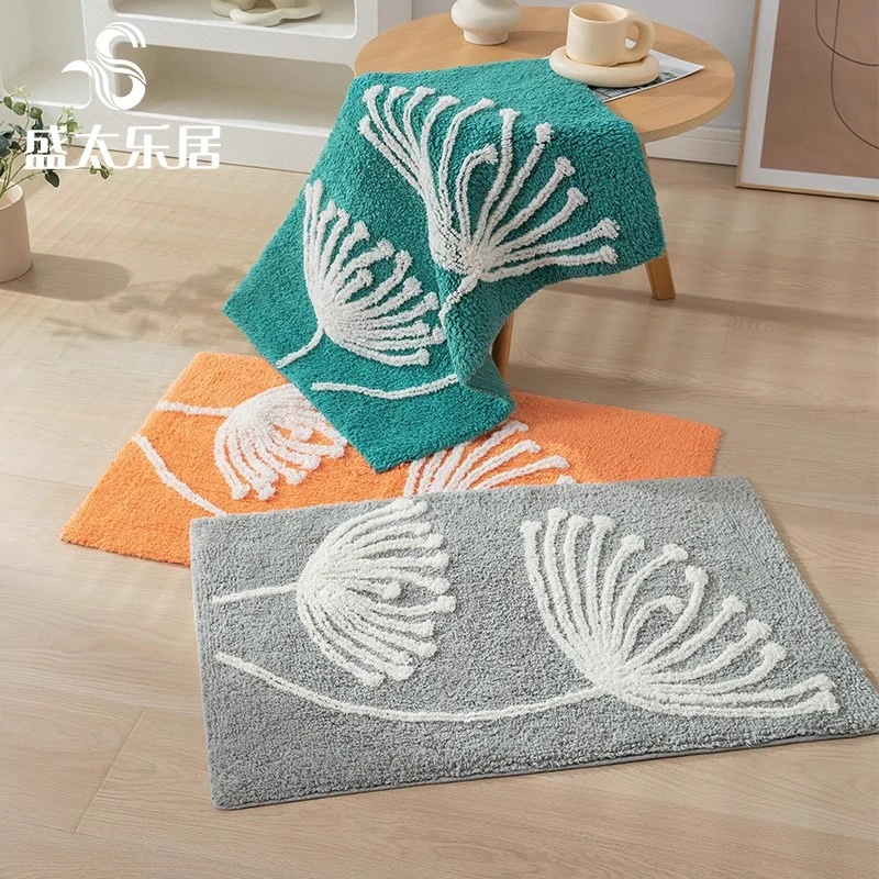 烟花手工全棉地垫卧室房门垫蹭土吸灰浴室吸水脚垫厕所防滑垫机洗
