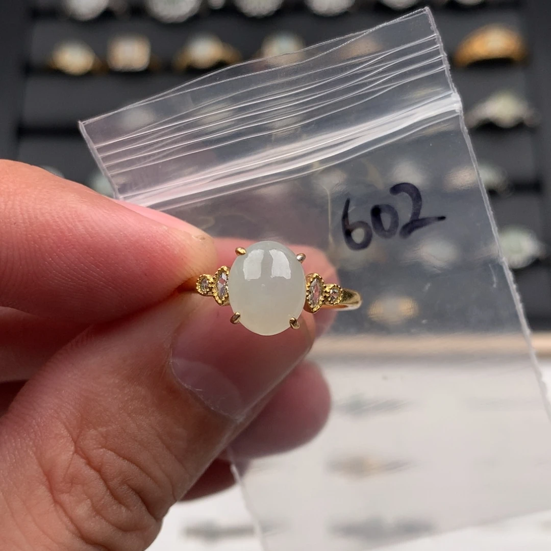 翡翠银S925镶嵌戒圈602