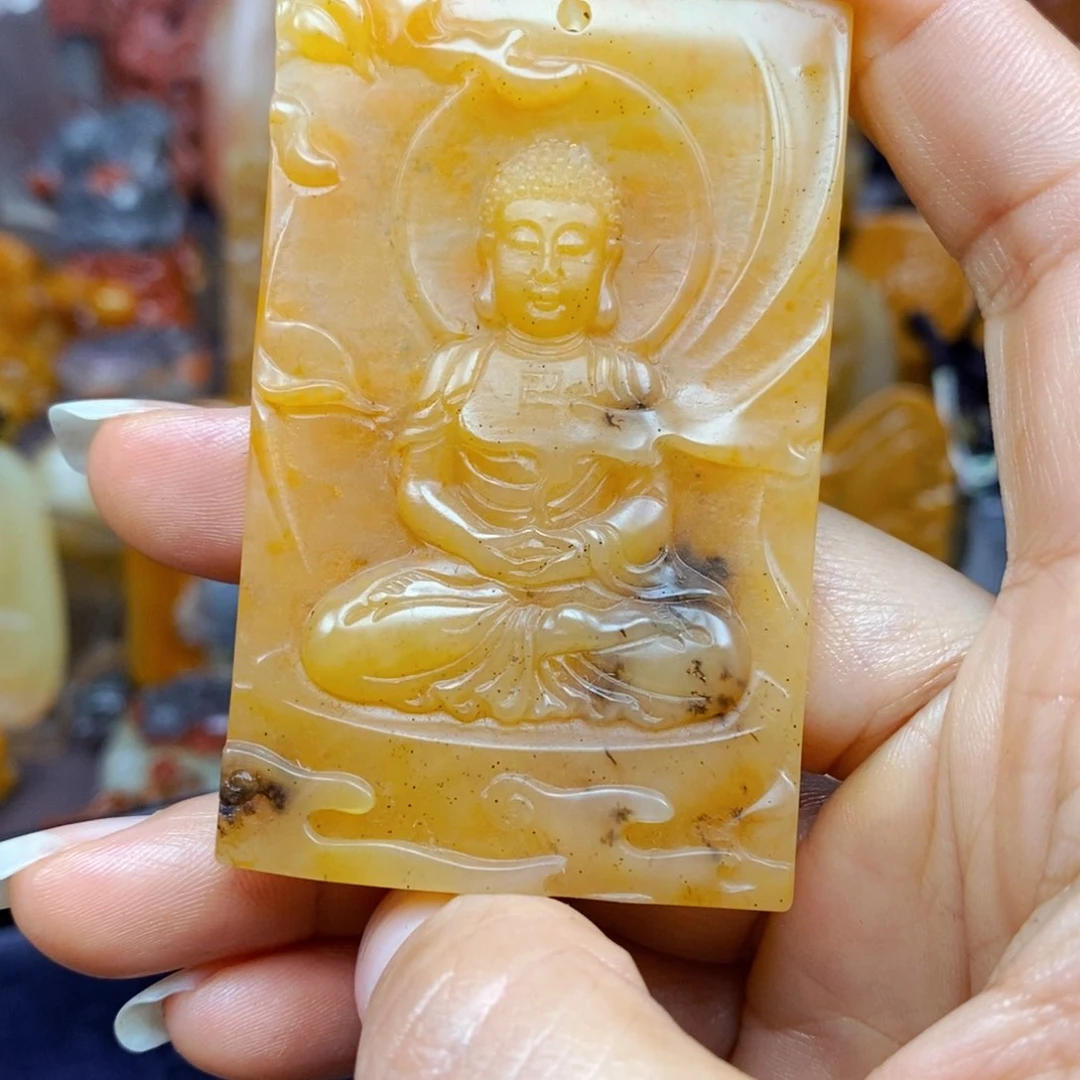 石英质玉（黄龙玉）未镶嵌颈饰