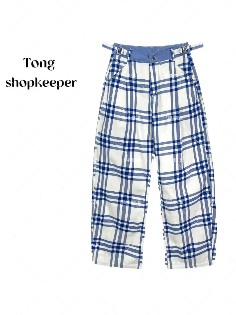 QJ/彤掌柜1681941 夏款2025休闲风格纹设计扣百搭时尚显瘦休闲裤