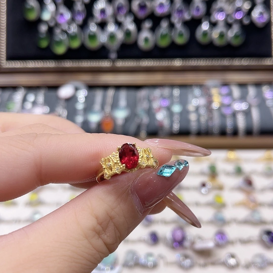 戒指银S925镶嵌紫晶