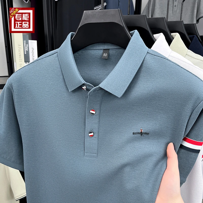 专柜轻奢男士纯棉短袖T恤夏季新款商务休闲高档百搭丝光棉polo衫