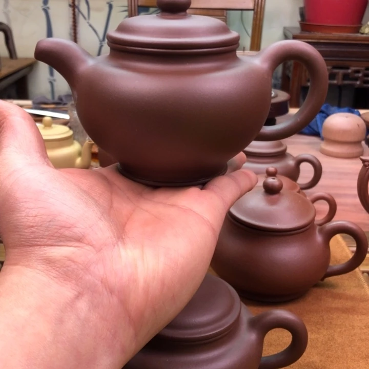 紫砂茶壶老紫泥掇只紫砂壶