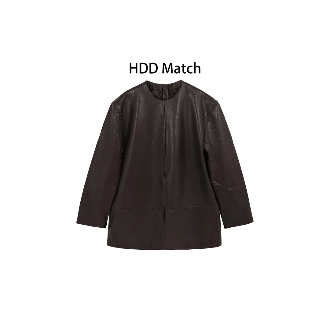 HDD- "定制单品"   秋冬女款轻奢宽松法式皮衣连衣裙  Y8633