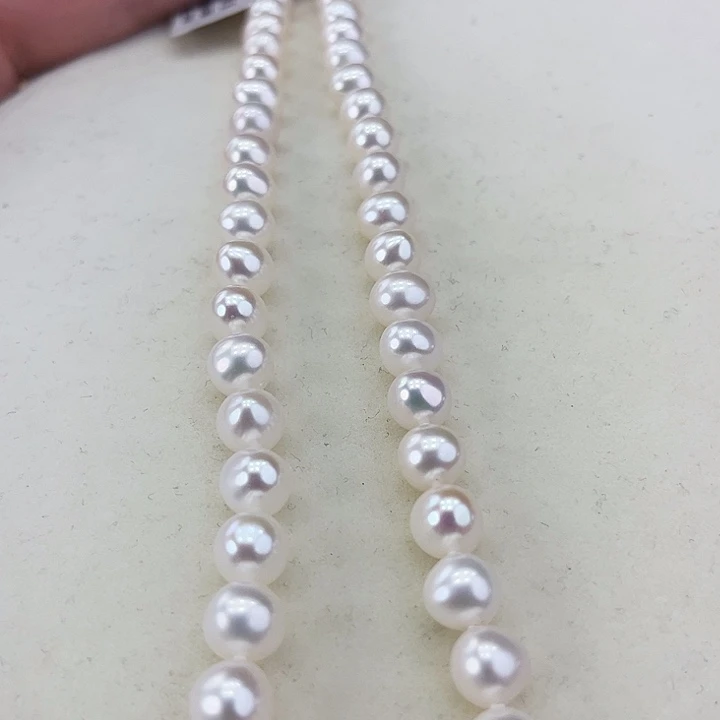淡水珍珠颈饰银S925镶嵌卡8炫彩高品