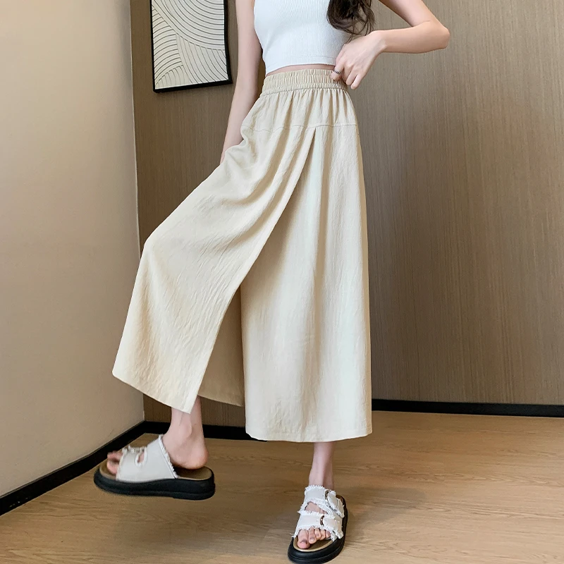 阔腿裙半身裙裤女夏季新款开叉垂感显瘦小个子山本裙子高腰休闲