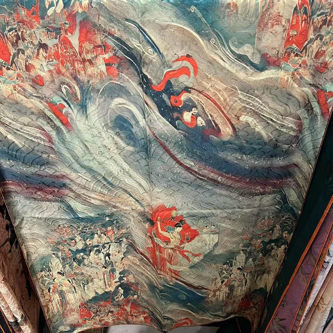 【昭君出塞长巾】香云龙鳞纹180*70气质双面中式时尚丝巾披肩