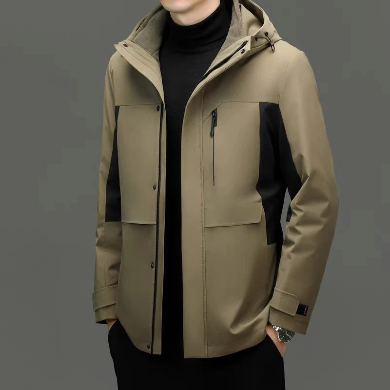 YR82483冬季三合一滑雪服男士时尚潮流加厚保暖户外冲锋外套