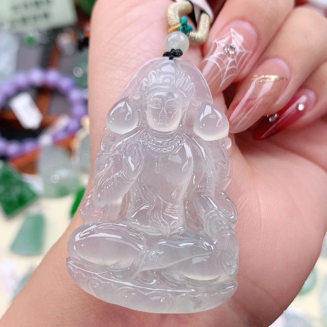 翡翠未镶嵌颈饰观音