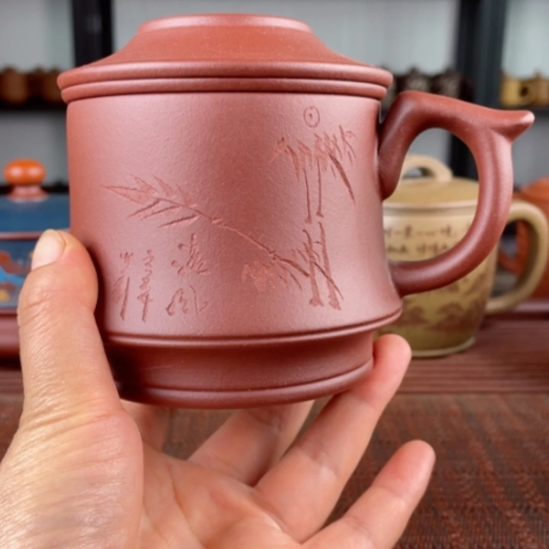 【闪购商品】茶杯紫砂宜兴原矿紫砂盖杯